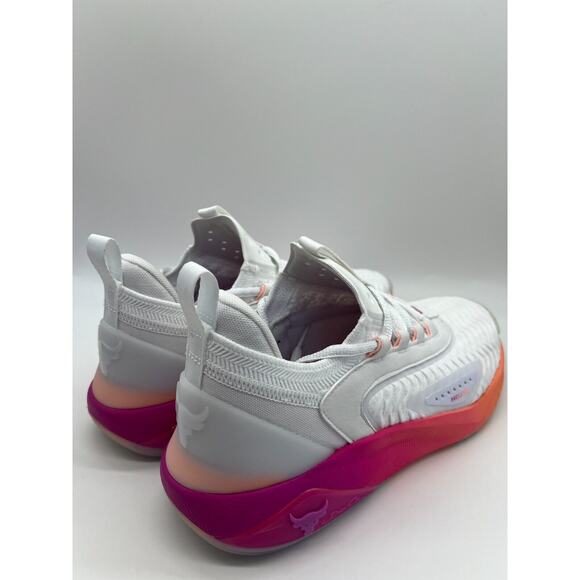 Under Armour Project Rock 7 White Vivid Magenta 30227600-101 Men's Size 10 - Picture 7 of 12
